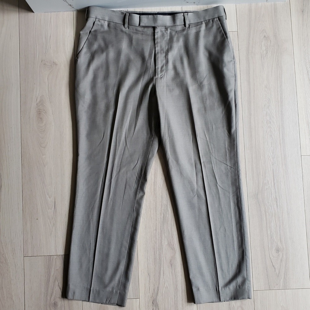 Perry Ellis Portfolio Pants Mens 38x29 Tan Dress Trouser Business Slacks